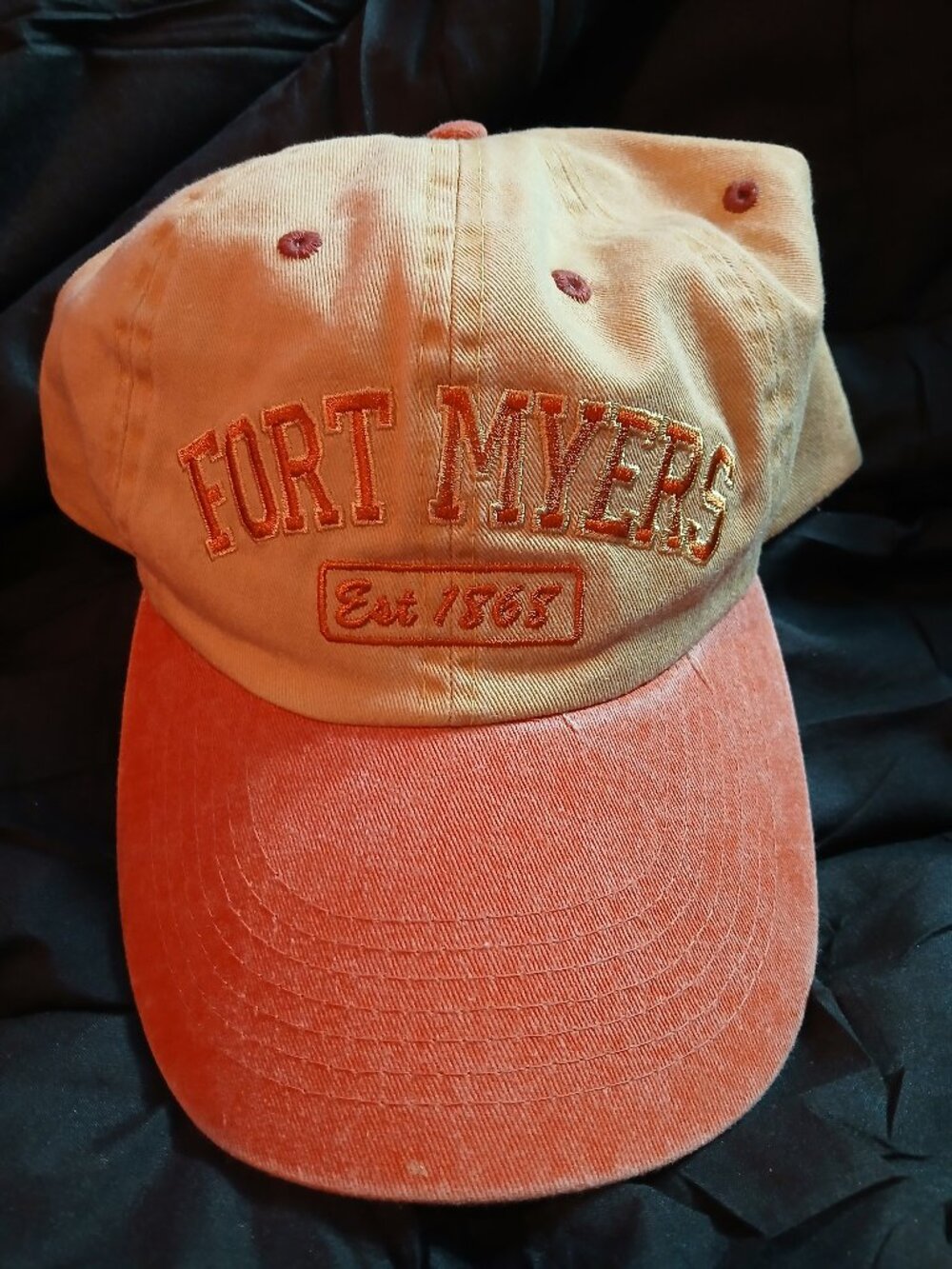 Fort Myers Embroidered Hat Cap  Orange One Size Adjustable Adult